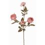 Artificial rose spray SITARA, dusky pink, 30"/75cm, Ø2"-3.1"/5-8cm