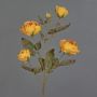 Artificial rose spray SITARA, orange-yellow, 30"/75cm, Ø2"-3.1"/5-8cm