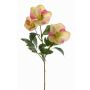 Artificial Christmas rose AKRAB, green-fuchsia, 18"/45cm, Ø2"-3.1"/5-8cm