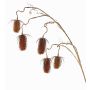 Artificial wild teasel LORCAN, brown-red, 4ft/120cm, Ø2.4"-3.1"/6-8cm