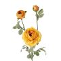 Artificial ranunculus COLUMBA, yellow-orange, 26"/65cm, Ø1"-3.5"/2,5-9cm