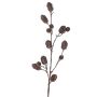 Artificial fir spray TEGMEN with fir cones, dark brown, 3ft/100cm