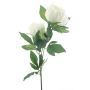 Decorative peony branch THEMIA, cream, 26"/65cm