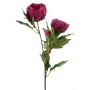 Decorative peony branch THEMIA, dark violet, 26"/65cm