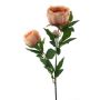 Decorative peony branch THEMIA, peach, 26"/65cm