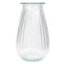 DORITA glass vase with grooves, clear, 21 cm, Ø13 cm