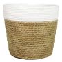 Storage basket DOMINGA, white-beige, 6.3"/16cm, Ø7.5"/19cm