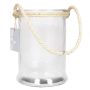 Candle jar ZULAI with handle, clear, 6.7"/17cm, Ø4.7"/12cm