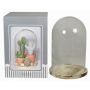 Glass dome SABIKA with marbled wooden base, clear, 12"/30cm, Ø9"/22cm