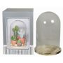 Glass dome SABIKA with marbled wooden base, clear, 10"/25cm, Ø7"/17,5cm