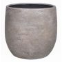 Flower pot made of ceramic AGAPE with texture, white-brown, 14"/36cm, Ø15"/39cm