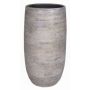 Flower vase made of ceramic AGAPE with texture, white-brown, 20"/50cm, Ø10"/24,5cm