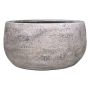 Decorative bowl made of ceramic AGAPE with texture, white-brown, 5.5"/14cm, Ø11"/28cm