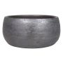 Decorative bowl made of ceramic AGAPE with texture, black, 5.5"/14cm, Ø11"/28cm