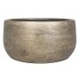 Decorative bowl made of ceramic AGAPE with texture, gold, 6"/15cm, Ø13"/33cm