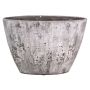 Orchid pot ADELPHOS made of ceramic, oval, stone look, dark grey-white, 13"x5.7"x9"/32x14.5x22.5cm