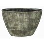 Ceramic flower pot RAKSCHA, lines, brown-olive green, 13"x5.7"x9"/32x14,5x22,5cm