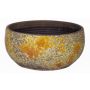 Bowl TSCHIL made of ceramic, rustic, colour gradient, ochre yellow-brown, 5"/13cm, Ø11"/28cm