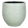 Ceramic flower pot ELIEL, speckled, mint green-white, 11"/28cm, Ø11"/28cm
