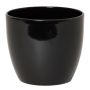 Ceramic flower pot large TEHERAN BASAR, black, 10"/25cm, Ø11"/28cm