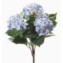 Fake flower hydrangea LAIDA on stick, light blue, 14"/35cm