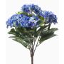 Fake flower hydrangea LAIDA on stick, blue, 14"/35cm