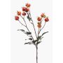 Artificial wild rose branch ARANKA with fruits, orange, 26"/65cm