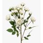 Artificial roses branch TOSSA, white, 22"/55cm