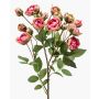 Artificial roses branch TOSSA, pink-green, 22"/55cm