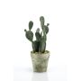 Plastic prickly pear ACEDERA in decorative pot, green, 8"/20cm