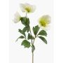 Artificial Christmas rose MERUEL, white-green, 18"/45cm