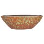 Decorative bowl little ship, ceramic, ELIEL, speckled, orange-yellow, 16"x6"x4.7"/40x15x12cm
