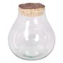 Glass jar VIVALDA with cork lid, clear, 6.7"/17cm, Ø6.7"/17cm