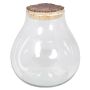 Glass jar VIVALDA with cork lid, clear, 9"/23cm, Ø9"/23cm