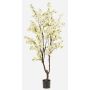Artificial cherry blossom tree JANKFUN with blossoms, artificial trunk, white, 7ft/210cm