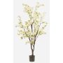 Artificial cherry blossom tree JANKFUN with blossoms, artificial trunk, white, 6ft/175cm