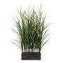 Artificial grass Switchgrass room divider ULINKA in wooden box, green, 28"x20"x3ft/70x50x90cm