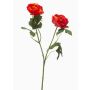 Decorative ranunculus flower branch FLORANCE, dark orange, 45cm