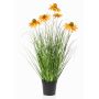 Artificial sunflower SHALLA with flowers, orange, 24"/60cm
