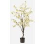 Artificial cherry blossom tree JANKFUN with blossoms, artificial trunk, white, 4ft/135cm