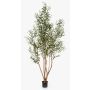 Artificial olive tree JALO with fruit, real trunk, green, 7ft/220cm