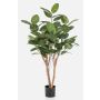 LEIFA artificial banyan fig tree with vines, real trunk, green, 140 cm