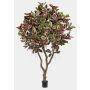 Artificial Ficus elastica THIM, artificial trunk, red-white-green, 10ft/295cm