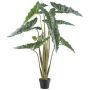 Artificial plant Alocasia Sanderiana NARLO, decorative pot, green, 4ft/130cm