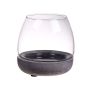 Glass lantern TONDA, concrete base, clear, 4.1"/10,5cm, Ø4"/10cm
