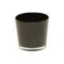 Plant pot ALENA, glass, black, 3.7"/9,5cm, Ø4.5"/11,5cm