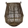 Iron Lantern GIUSEPPINO, with handle, bronze, 25cm, Ø22cm