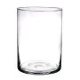 Cylindrical glass vase SANYA EARTH, clear, 10"/25cm, Ø7"/18cm