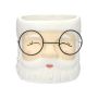 Ceramic Flower pot FELIZO, Santa Claus Face, white, 21x20x17,5cm