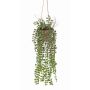 Artificial hanging basket: climbing fig 'GREGORIOS' in decorative pot, with roots, green, 35"/90cm